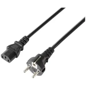 Sygonix SY-5243890 Cold-Device Power Cable 5 m — CEE7/4 to IEC C13, H05VV-F 3G1, 230 V 10 A, Black