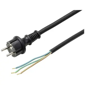 Power Cable Sygonix SY-6029108 H05VV-F 3G1.5 CEE7/7 3 m Black