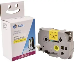 Label tape G&G compatible with Brother TZe-651 — 24 mm x 8 m, black on yellow (5T651-TD)