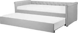 Izkāršamā mīkstā gulta Beliani LIBOURNE 90 x 200 cm gaiši pelēka