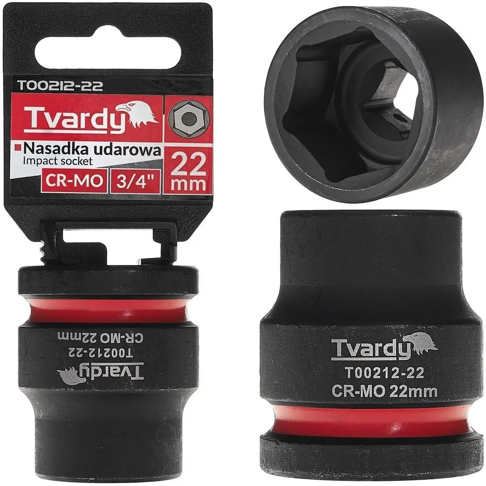 Triecienizturīga uzgriežņu galva 3/4" 6‑taisnstūra 22