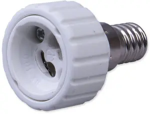 Ligzdas adapteris Plastrol E14 uz GU10 pāreja (balts)
