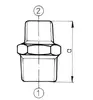 ODLEWNIA редукционный ниппель 3/4" x 3/8" модель 40 Photo 2