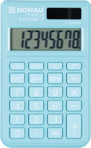 Kabatas kalkulators Donau DONAU TECH K-DT2082-17, 8 ciparu displejs, gaiši zils