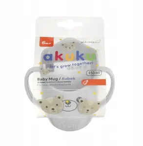 akuku Kids Training Cup model AKUKU — 150 ml gray, spill-resistant drinking cup for toddlers