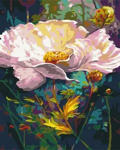 BRUSHME Krāsošana pēc numuriem BR-BS5228 — audekls 40×50 cm, ziedu dizains, 1 gab.
