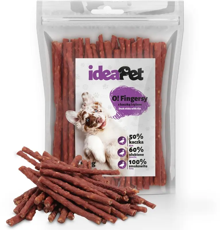 Suņu našķi IdeaPet Fingersy ar pīli