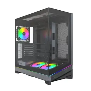 MONTECH SKY 3 Midi-Tower datora korpuss melns ar rūdīta stikla sānu paneli un ARGB apgaismojumu ATX micro-ATX un Mini-ITX mātesplatēm