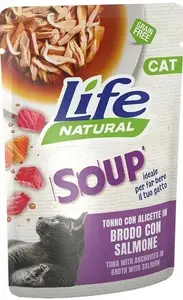 Life Pet Care wet cat food pâté LIFE CAT SOUP 60 g — Tuna with whitebait and salmon in broth