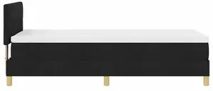 Кровать с матрасом и LED-подсветкой VidaXL модель 3342417 — обивка тканью, чёрная, матрас 100x200 см