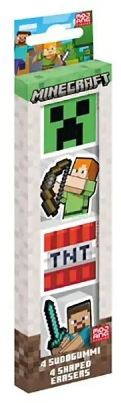 Dzēšgumiju komplekts Minecraft 4 gab. kastītē
