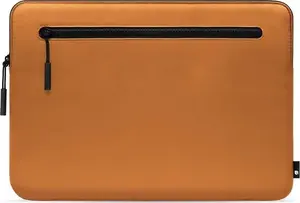 Incase Compact Sleeve with Flight Nylon and Zip Tag — Sleeve for 13" MacBook Pro (2012–2022) & MacBook Air (2018–2022) — Cognac Amber