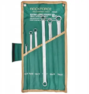 Ring Wrench Set Rockforce RF-50622P extra-long 6 pcs 8–21 mm on roll-up panel