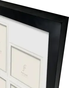 Foto rāmis Focus Dahlia Black modelis 132640 — kolāža 8 foto 10×15 cm, atveres 32×64 cm