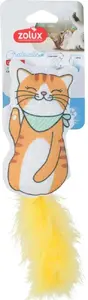 Игрушка для кошек ZOLUX CHATOUILLE с перьями и кошачьей мятой, тканевая бандана, 13 см