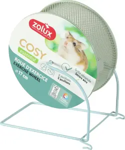 Trixie metal hamster wheel with base COSY 17 cm – blue/green