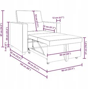 Krēsls‑dīvāns‑gulta 3‑in‑1 VidaXL Taupe (modelis 42002690)