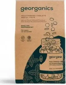 Mouthwash Tablets Georganics English Peppermint 720 tablets, natural oral rinse