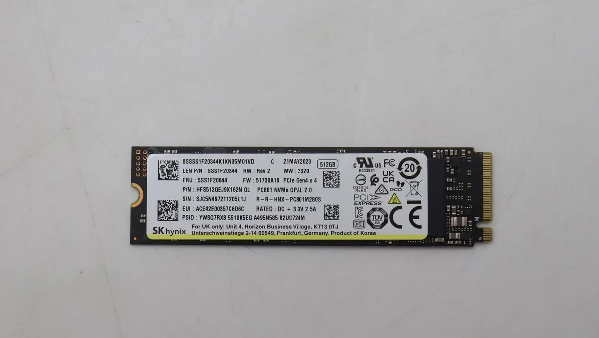 SSD Lenovo 512GB M.2 PCIe