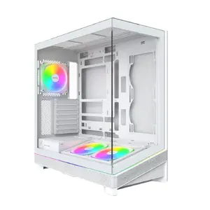 Montech SKY 3 (W) Midi-Tower datora korpuss balts ATX Micro-ATX Mini-ITX BTF ar ARGB apgaismojumu un rūdīta stikla sāna paneli