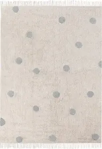 Bērnu kokvilnas paklājs Beliani DARDERE 140 x 200 cm bēšs ar pelēku