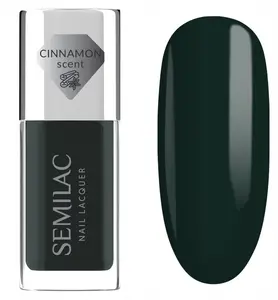 Nail polish SEMILAC 114 Bottle Green — classic nail lacquer, 9 ml