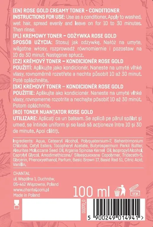 Matu toneris Chantal Sessio Rose Gold
