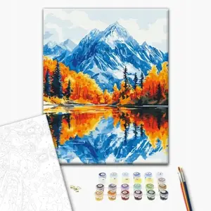 BRUSHME komplekts krāsošanai pēc numuriem BR-BS54178 «Rudens kalnos», audekls 40x50 cm, 1 gab.