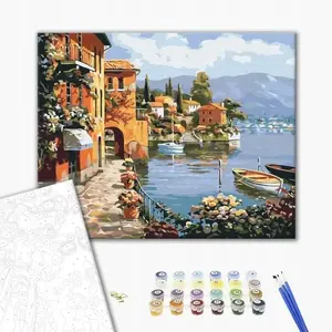 Krāsošanas pēc numuriem komplekts BRUSHME BR-BS6917 — 40x50 cm piejūras mēdzene, 1 gab.