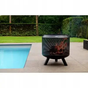 Outdoor Fire Pit Ambiance HEAT Fire Drum, metal basket design (model FP.006)