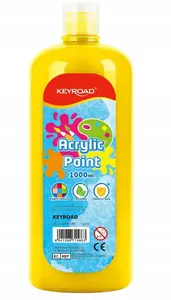 Akrila krāsa Keyroad KR971980 — 1000 ml pudele, dzeltena