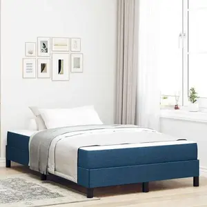 Кровать с пружинным матрасом VidaXL модель 3398485 — обивка из ткани, синий, 120 x 200 см