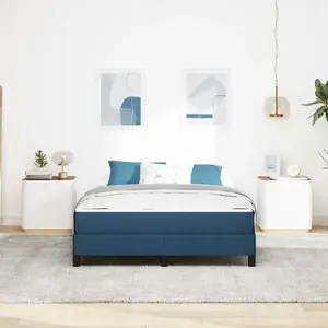 Кровать с пружинным матрасом VidaXL Lumarko ткань Синяя 160 x 200 см