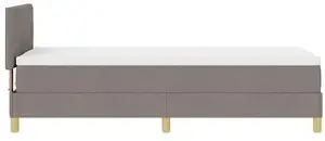 Континентальная кровать с матрасом и LED VidaXL Lumarko ткань тауп 80x200 см