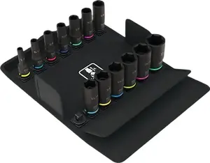 Impact socket set Wera 05005581001, 13-piece black, 3/8" drive impact sockets