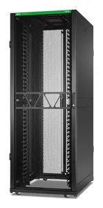 Stends APC by Schneider Electric NetShelter SX AR3140B2 — 42U tīkla skapītis ar sānu panelēm un vertikālu kabelu vadību, melns