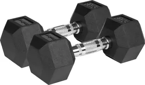 Rebel Active RBA-2325 rubber-coated adjustable dumbbells 2 x 9 kg