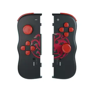 Gamepads Lexip HBO Game of Thrones Targaryen melni/sarkans Bluetooth priekš Nintendo Switch un Nintendo Switch OLED, 300 mAh akumulators