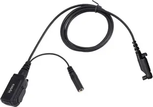 HYTERA PTT un mikrofona kabelis ACN-02P priekš tikai saņemšanas austiņas, saderīgs ar HP5/HP6/HP7, PD6, X1 sēriju, PDC680, PDM680, Z1p
