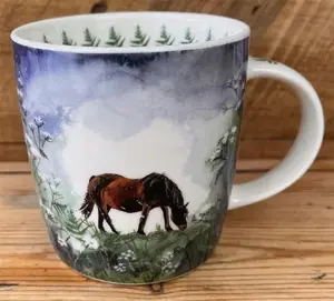 Mug TEKA Kubek M93 Koń – ceramic drinking cup, decorative horse motif