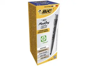 Марķieris BIC Marking Fine melns komplekts 12 gab. — pastāvīgais smalkais gals, Francija