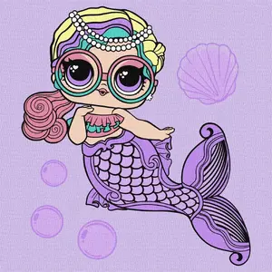 Paint-by-Numbers Kit Ideyka L.O.L. Surprise! Mermaids Miss — 40×40 cm canvas, single set
