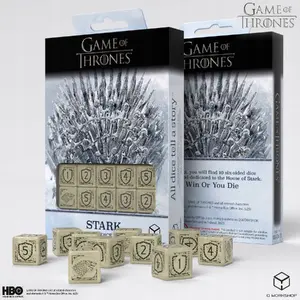 Q-Workshop Dice Set D6 – Game of Thrones 'Stark' design, six-sided polyhedral dice