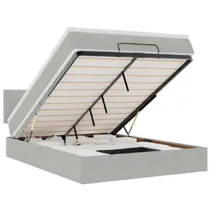 Gulta ar matraci VidaXL 3312560 — 160x203 cm, slodze 280 kg, apšuvums