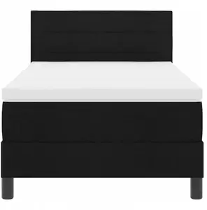 Кровать Box Spring VidaXL с матрасом и LED, ткань Lumarko, черная, 100x200 см