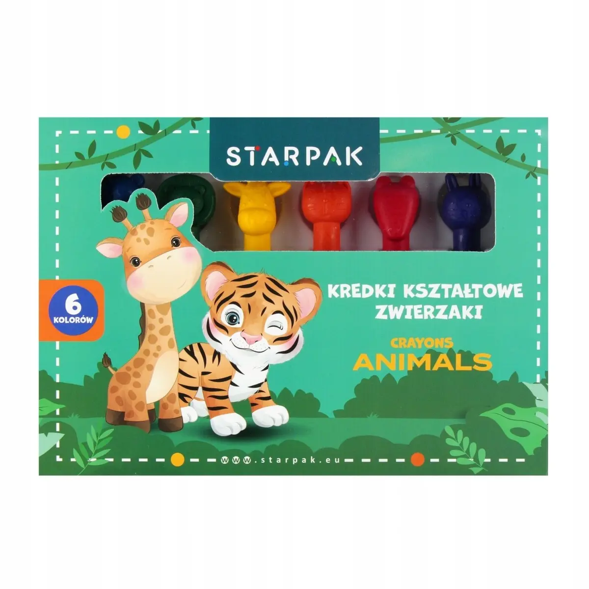 STARPAK vaskas krītiņi 6 krāsas dzīvnieku