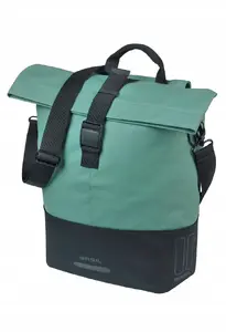 Basil single bicycle pannier Cove Bicycle Shopper 14–16L with MIK hooks, silvergreen/black