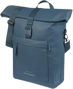 Shoulder pannier bag Basil BROOKLYN 17L with MIK hooks, navy