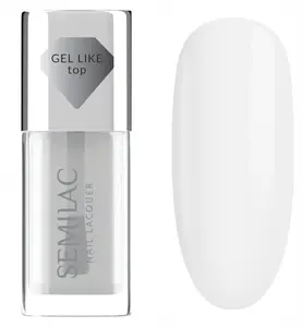 Nail polish SEMILAC Top Gel Like 9 ml — classic glossy top coat