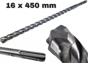 SDS Plus drill bit AWTools QUADRO XTREME 16 x 450 mm, model AW43668BL